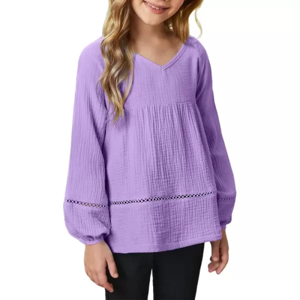 blibean Girls Elegant Boho Long Sleeve Blouse Size 4-13 Years Old