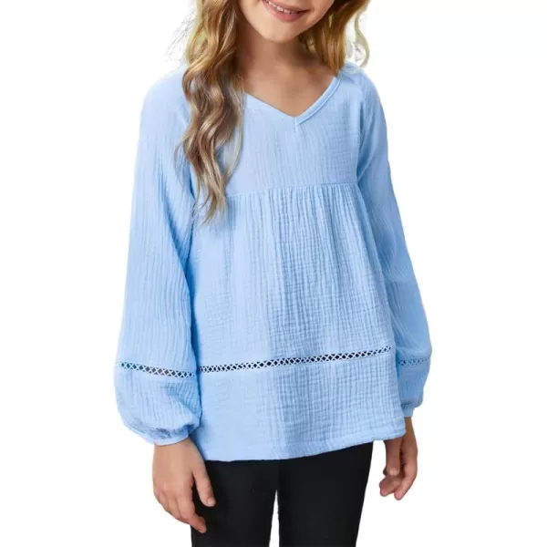 blibean Girls Elegant Boho Long Sleeve Blouse Size 4-13 Years Old