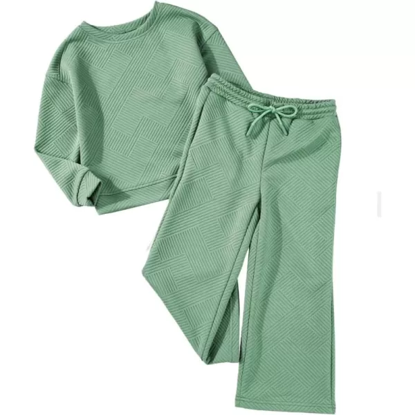 blibean Girls Fall Clothes Set Tween Rib Knit Sweatsuit Outfits Size 4-13 Years
