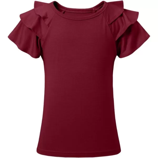 blibean Girls Fashion Layer Ruffle Short Sleeve Shirt Size 6-15 Years