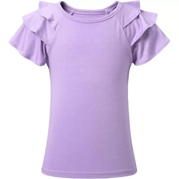 blibean Girls Fashion Layer Ruffle Short Sleeve Shirt Size 6-15 Years