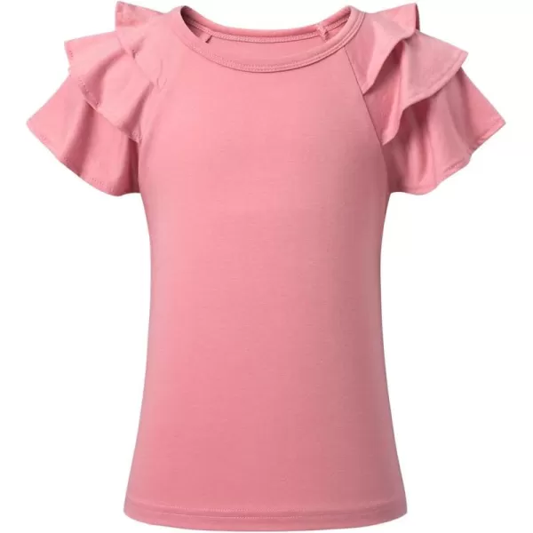blibean Girls Fashion Layer Ruffle Short Sleeve Shirt Size 6-15 Years