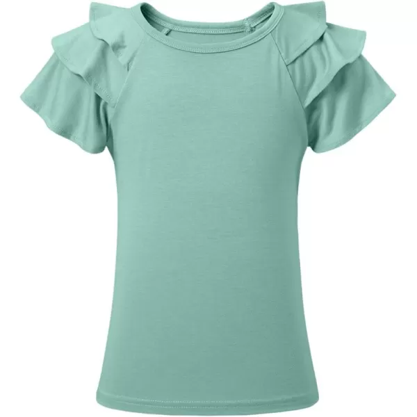 blibean Girls Fashion Layer Ruffle Short Sleeve Shirt Size 6-15 Years