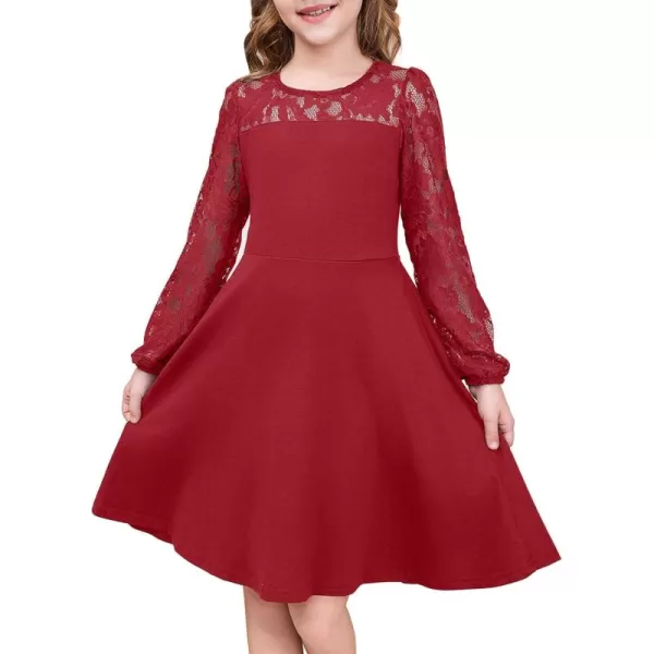 blibean Teen Girls Fall Formal Dresses Kids Long Sleeve Soft Knit Dress Size 6-15 Years