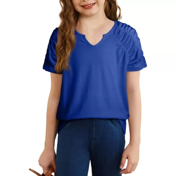 blibean Teen Girls Stylish Tshirt Kids Elastic Short Sleeve Tops Size 6-15 Years