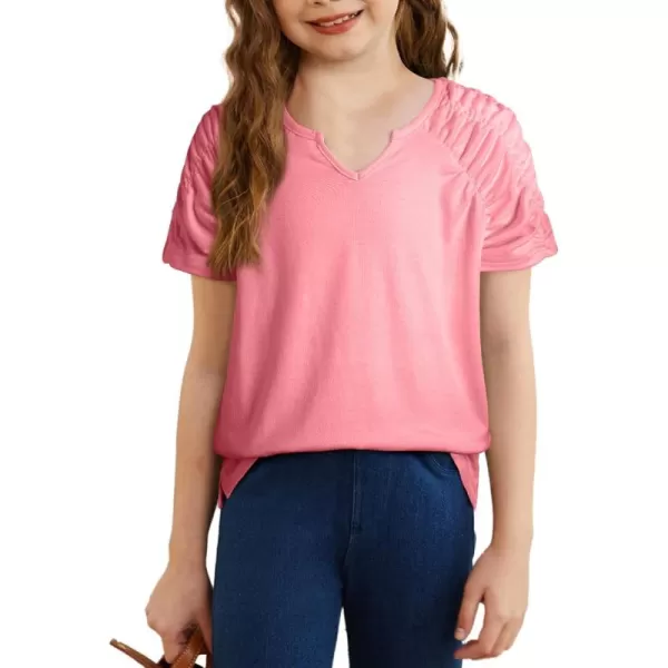 blibean Teen Girls Stylish Tshirt Kids Elastic Short Sleeve Tops Size 6-15 Years
