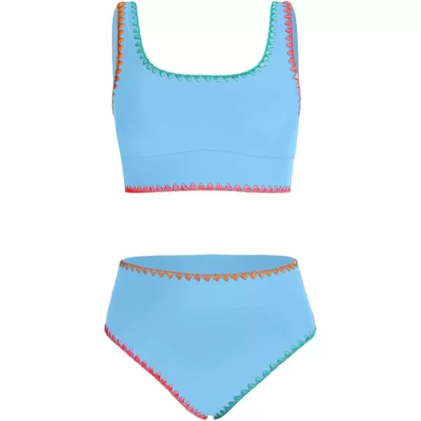 blibean Teen Girls Swimsuits Two Piece Bikini Sets with Chest Pad Size 6-15 Years