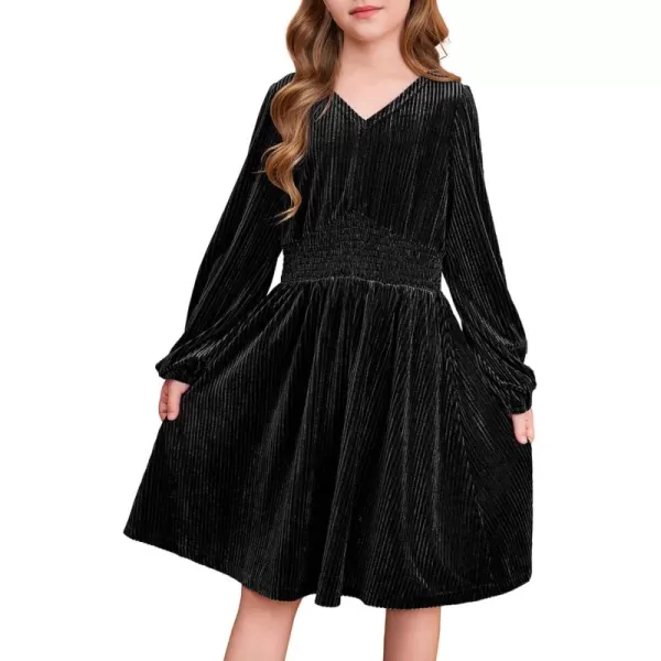 blibean Teen Girls Velvet Dresses Tween Kid Flannel Outfits Size 6-15 Year