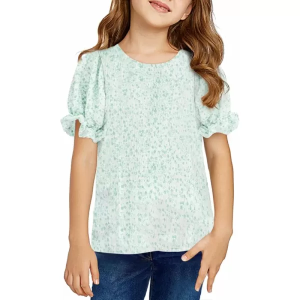blibean Tween Girls 2024 Boho Floral Puff Sleeve Shirt Size 6-15 Years