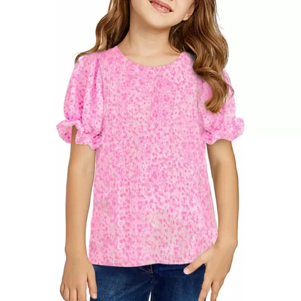 blibean Tween Girls 2024 Boho Floral Puff Sleeve Shirt Size 6-15 Years