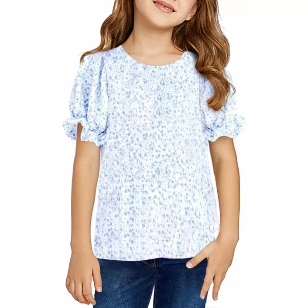blibean Tween Girls 2024 Boho Floral Puff Sleeve Shirt Size 6-15 Years