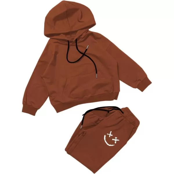 blibean Unisex Boys Girls Smile Sweat Suits Hoodies Pants Sets Size 4-15 Year Old