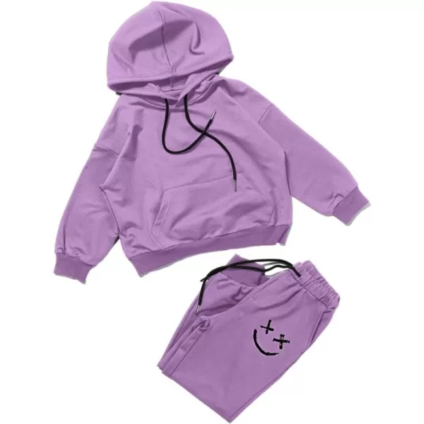 blibean Unisex Boys Girls Smile Sweat Suits Hoodies Pants Sets Size 4-15 Year Old
