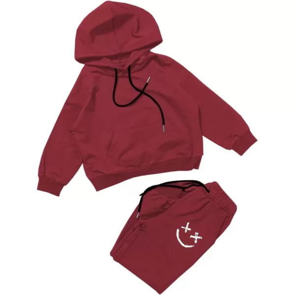 blibean Unisex Boys Girls Smile Sweat Suits Hoodies Pants Sets Size 4-15 Year Old