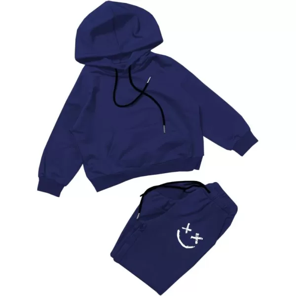 blibean Unisex Boys Girls Smile Sweat Suits Hoodies Pants Sets Size 4-15 Year Old