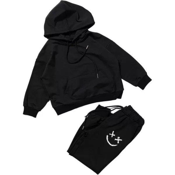 blibean Unisex Boys Girls Smile Sweat Suits Hoodies Pants Sets Size 4-15 Year Old