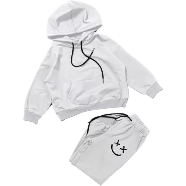 blibean Unisex Boys Girls Smile Sweat Suits Hoodies Pants Sets Size 4-15 Year Old