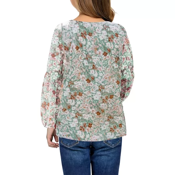 blibean Girl Flower Bell Sleeve Blouse Floral Fall Tops 4-15 Years