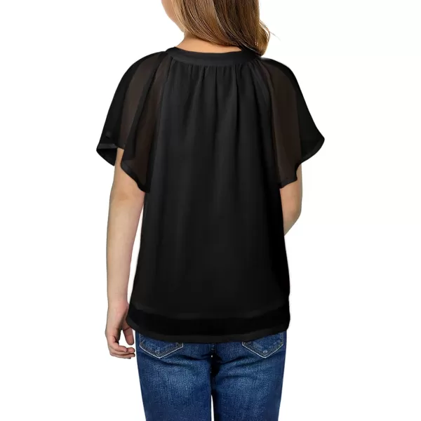 blibean Girl Flower Bell Sleeve Blouse Floral Fall Tops 4-15 Years