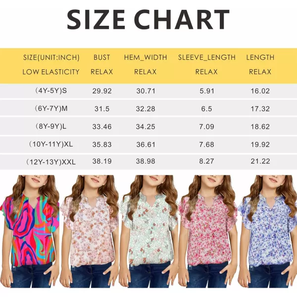 blibean Girl Flower Bell Sleeve Blouse Floral Fall Tops 4-15 Years