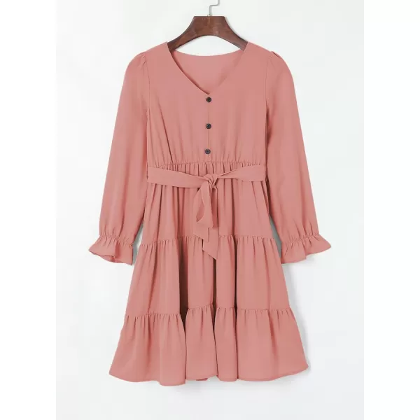 blibean Girl Long Sleeve Dresses Tween Ruffled Tunic Dress with Belt Size 6-15 Years