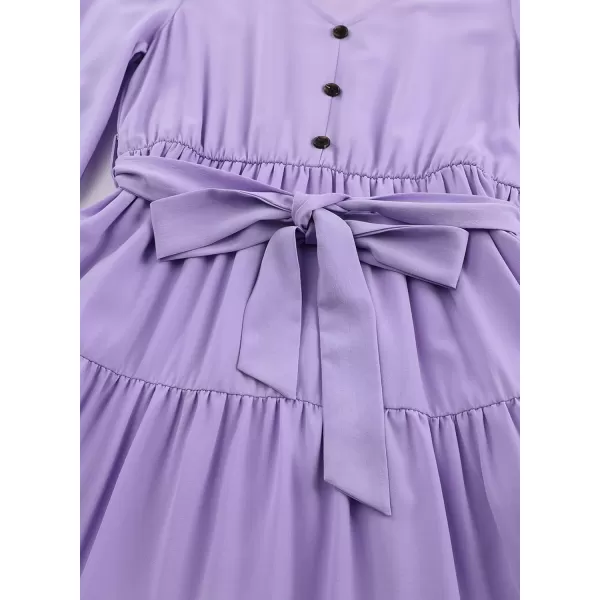 blibean Girl Long Sleeve Dresses Tween Ruffled Tunic Dress with Belt Size 6-15 Years