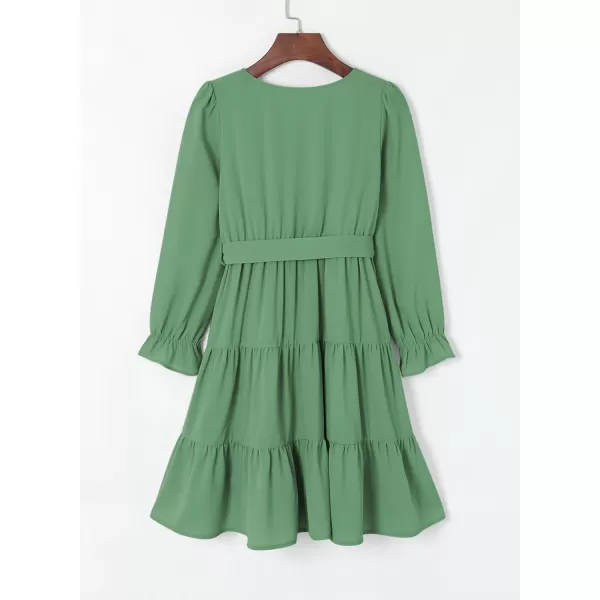 blibean Girl Long Sleeve Dresses Tween Ruffled Tunic Dress with Belt Size 6-15 Years