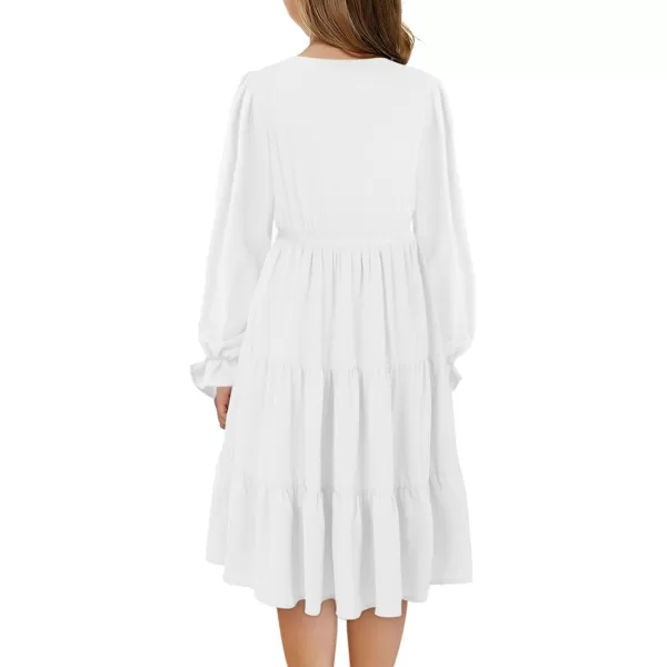 blibean Girl Long Sleeve Dresses Tween Ruffled Tunic Dress with Belt Size 6-15 Years