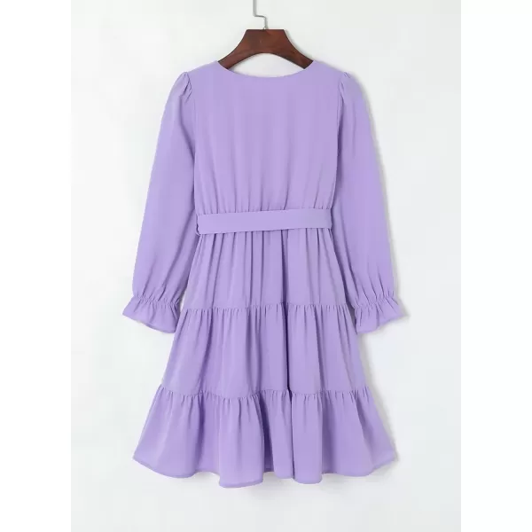 blibean Girl Long Sleeve Dresses Tween Ruffled Tunic Dress with Belt Size 6-15 Years