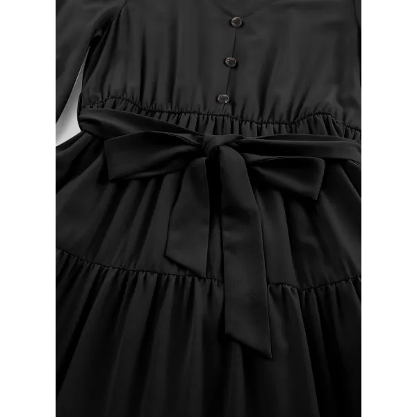 blibean Girl Long Sleeve Dresses Tween Ruffled Tunic Dress with Belt Size 6-15 Years