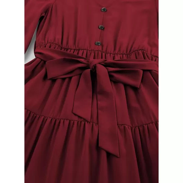 blibean Girl Long Sleeve Dresses Tween Ruffled Tunic Dress with Belt Size 6-15 Years