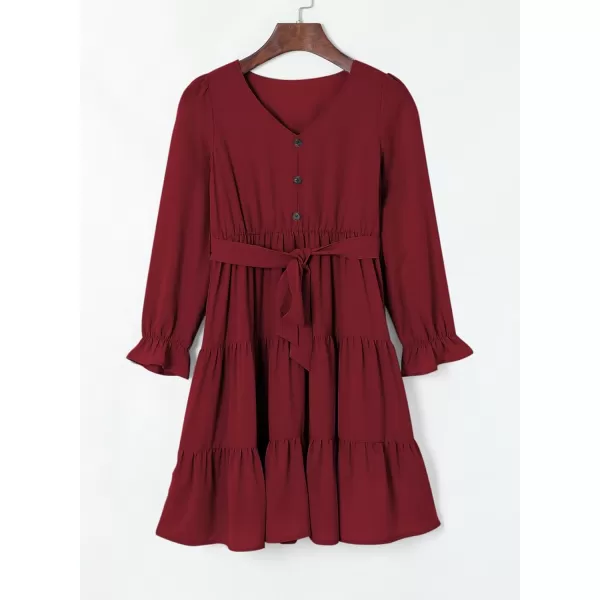 blibean Girl Long Sleeve Dresses Tween Ruffled Tunic Dress with Belt Size 6-15 Years