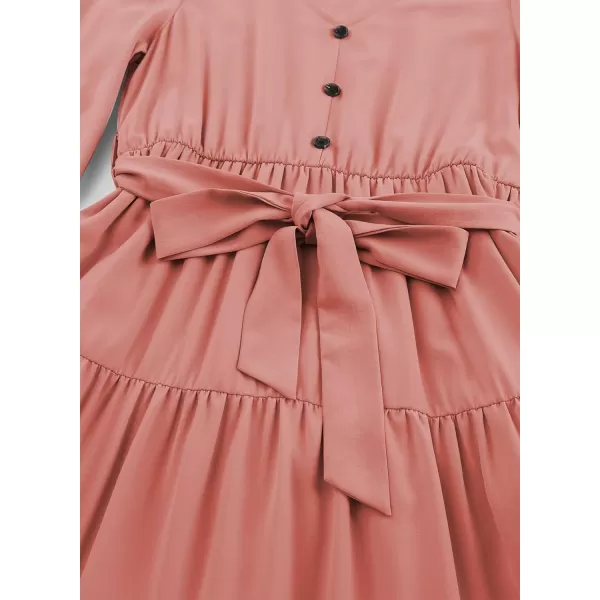 blibean Girl Long Sleeve Dresses Tween Ruffled Tunic Dress with Belt Size 6-15 Years