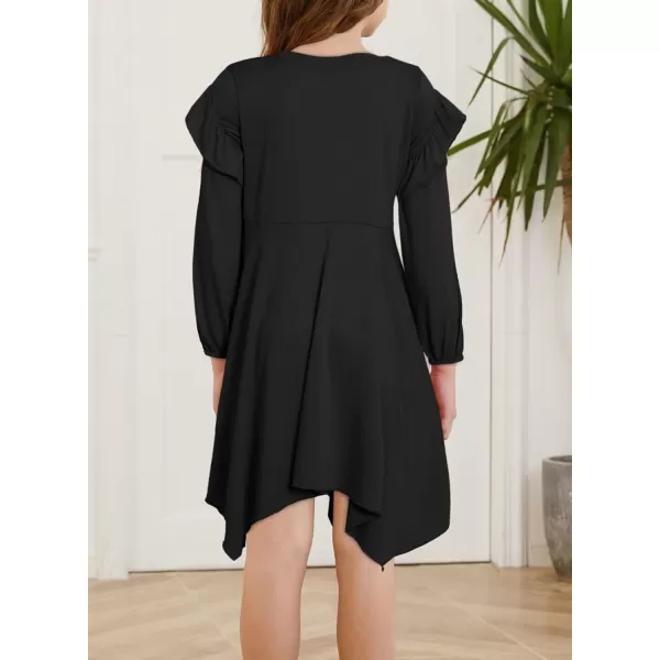 blibean Girl Long Sleeve High Low Dresses Tween Cute Swing Dress Size 6-15 Years