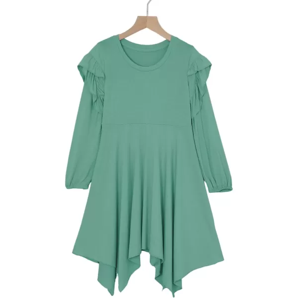 blibean Girl Long Sleeve High Low Dresses Tween Cute Swing Dress Size 6-15 Years