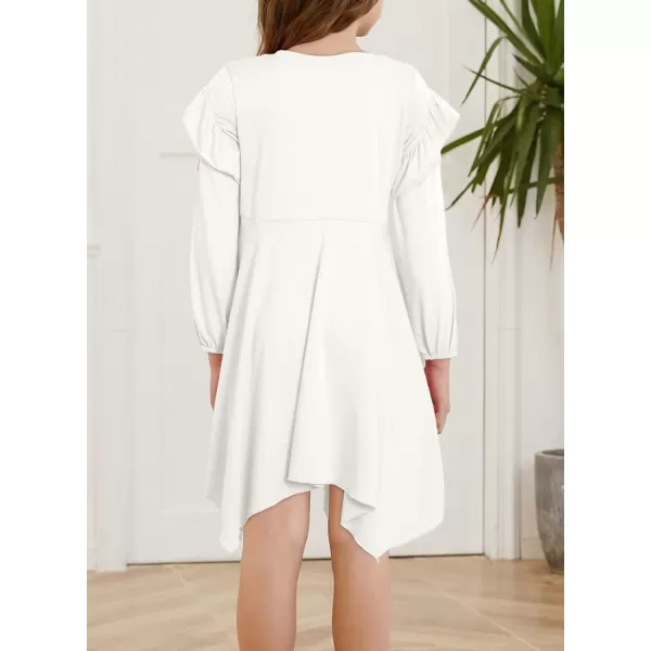 blibean Girl Long Sleeve High Low Dresses Tween Cute Swing Dress Size 6-15 Years