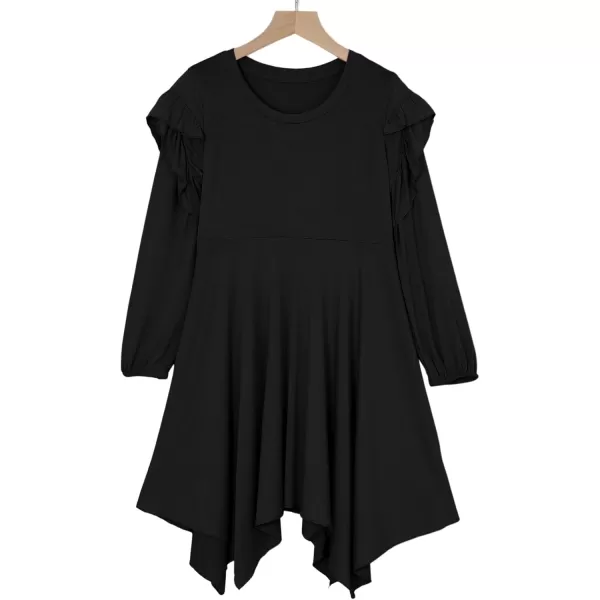 blibean Girl Long Sleeve High Low Dresses Tween Cute Swing Dress Size 6-15 Years