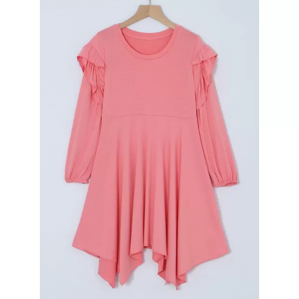 blibean Girl Long Sleeve High Low Dresses Tween Cute Swing Dress Size 6-15 Years