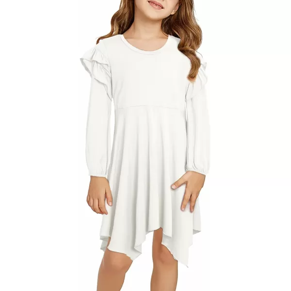 blibean Girl Long Sleeve High Low Dresses Tween Cute Swing Dress Size 6-15 Years
