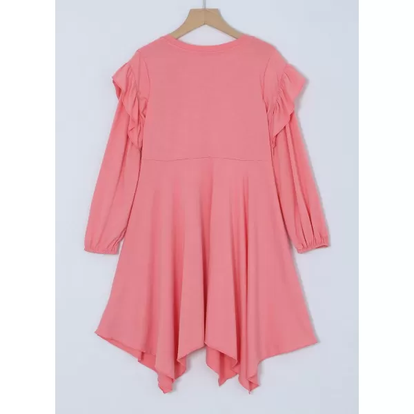 blibean Girl Long Sleeve High Low Dresses Tween Cute Swing Dress Size 6-15 Years