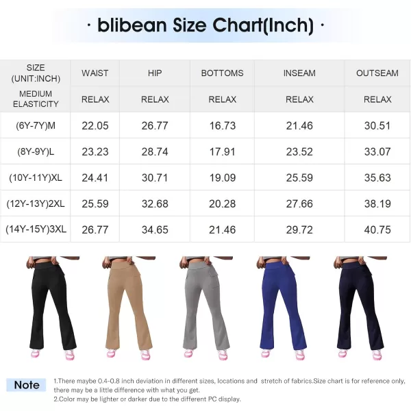blibean Girls 2024 Flare Leg Pants Teen Uniform Bell Bottoms Size 6-15 Years