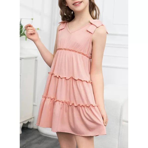 blibean Girls Boho Bow Strap Sleeveless Dress Kid Tiered Sundress Size 6-15 Years