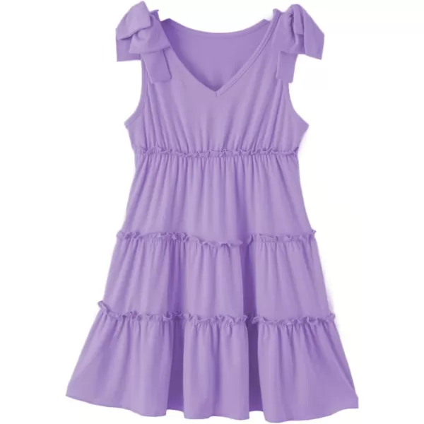 blibean Girls Boho Bow Strap Sleeveless Dress Kid Tiered Sundress Size 6-15 Years