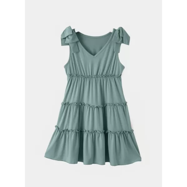 blibean Girls Boho Bow Strap Sleeveless Dress Kid Tiered Sundress Size 6-15 Years