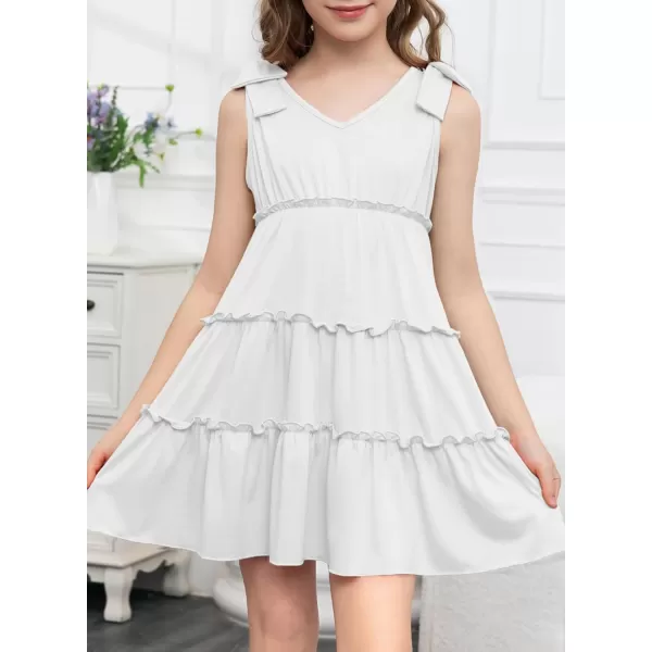 blibean Girls Boho Bow Strap Sleeveless Dress Kid Tiered Sundress Size 6-15 Years