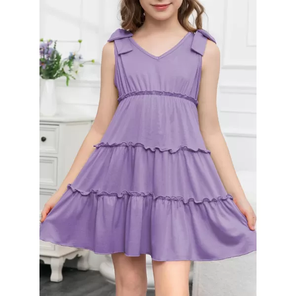 blibean Girls Boho Bow Strap Sleeveless Dress Kid Tiered Sundress Size 6-15 Years