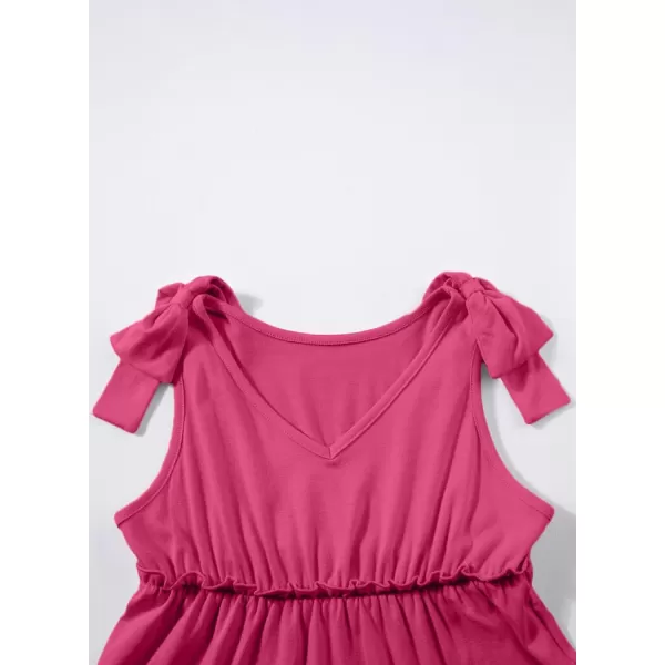 blibean Girls Boho Bow Strap Sleeveless Dress Kid Tiered Sundress Size 6-15 Years