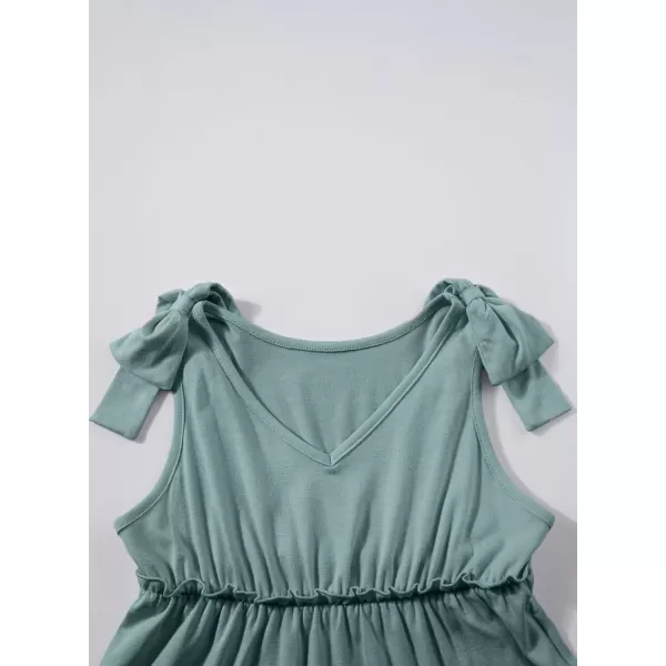 blibean Girls Boho Bow Strap Sleeveless Dress Kid Tiered Sundress Size 6-15 Years