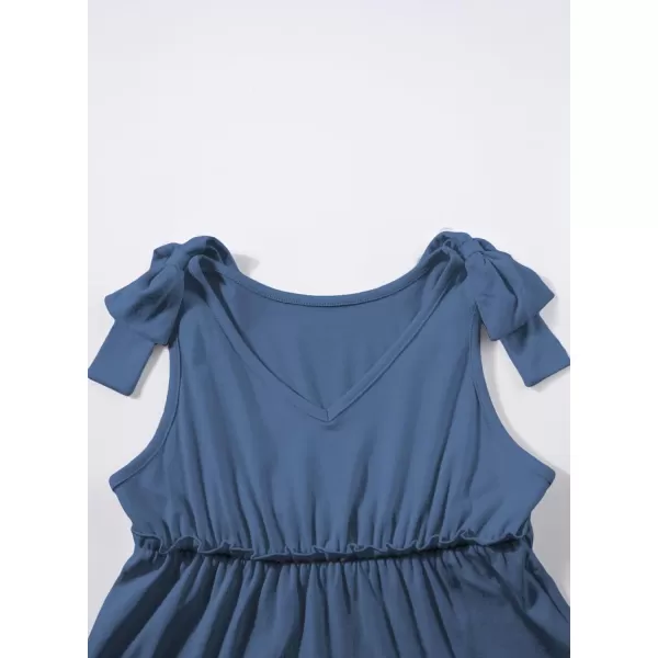 blibean Girls Boho Bow Strap Sleeveless Dress Kid Tiered Sundress Size 6-15 Years