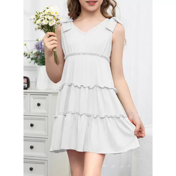 blibean Girls Boho Bow Strap Sleeveless Dress Kid Tiered Sundress Size 6-15 Years